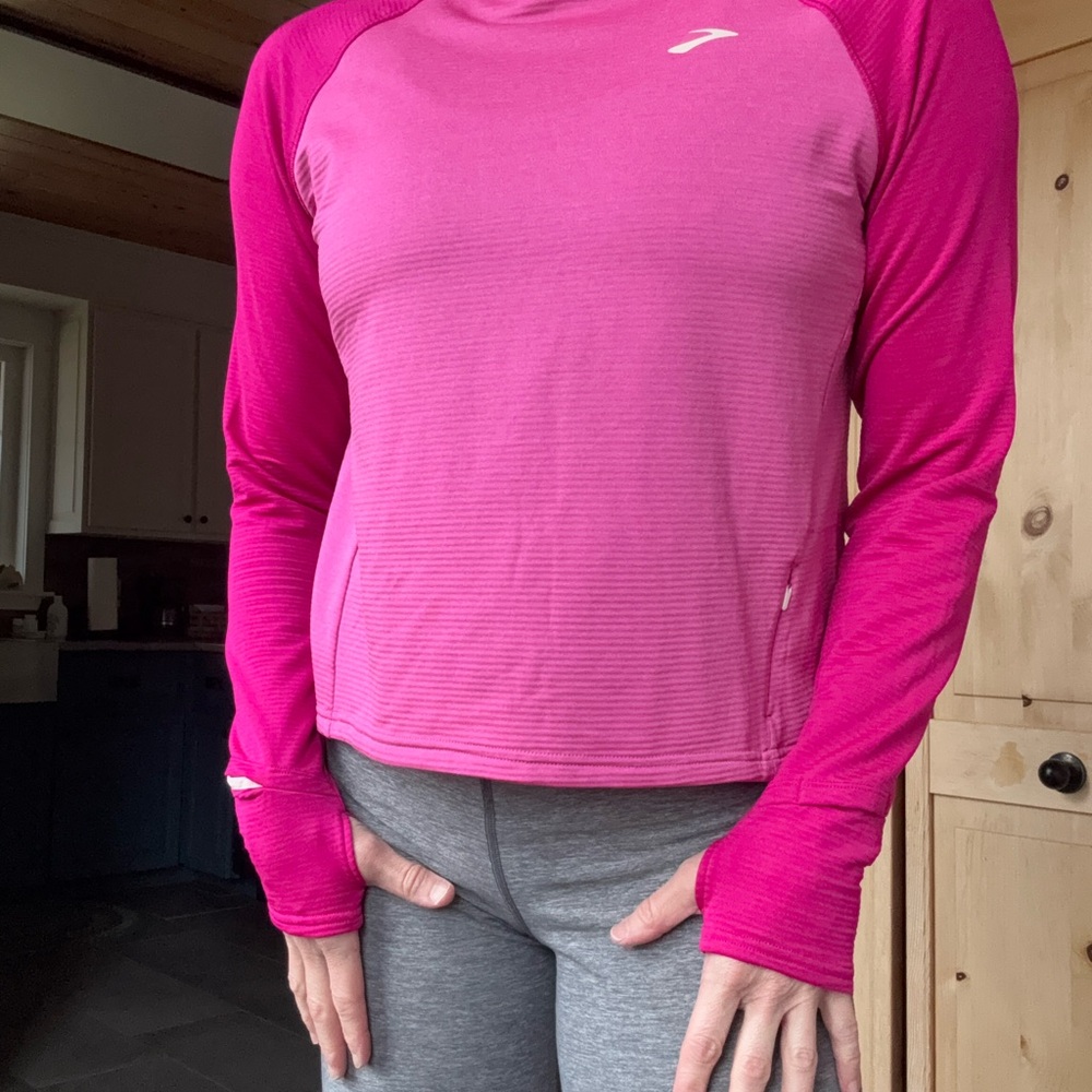 Brooks Vibrant Pink Long Sleeve Tee